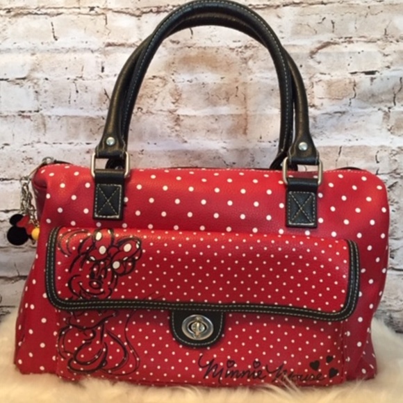 Disney Handbags - HTF Disney Minnie Mouse red polkadot satchel